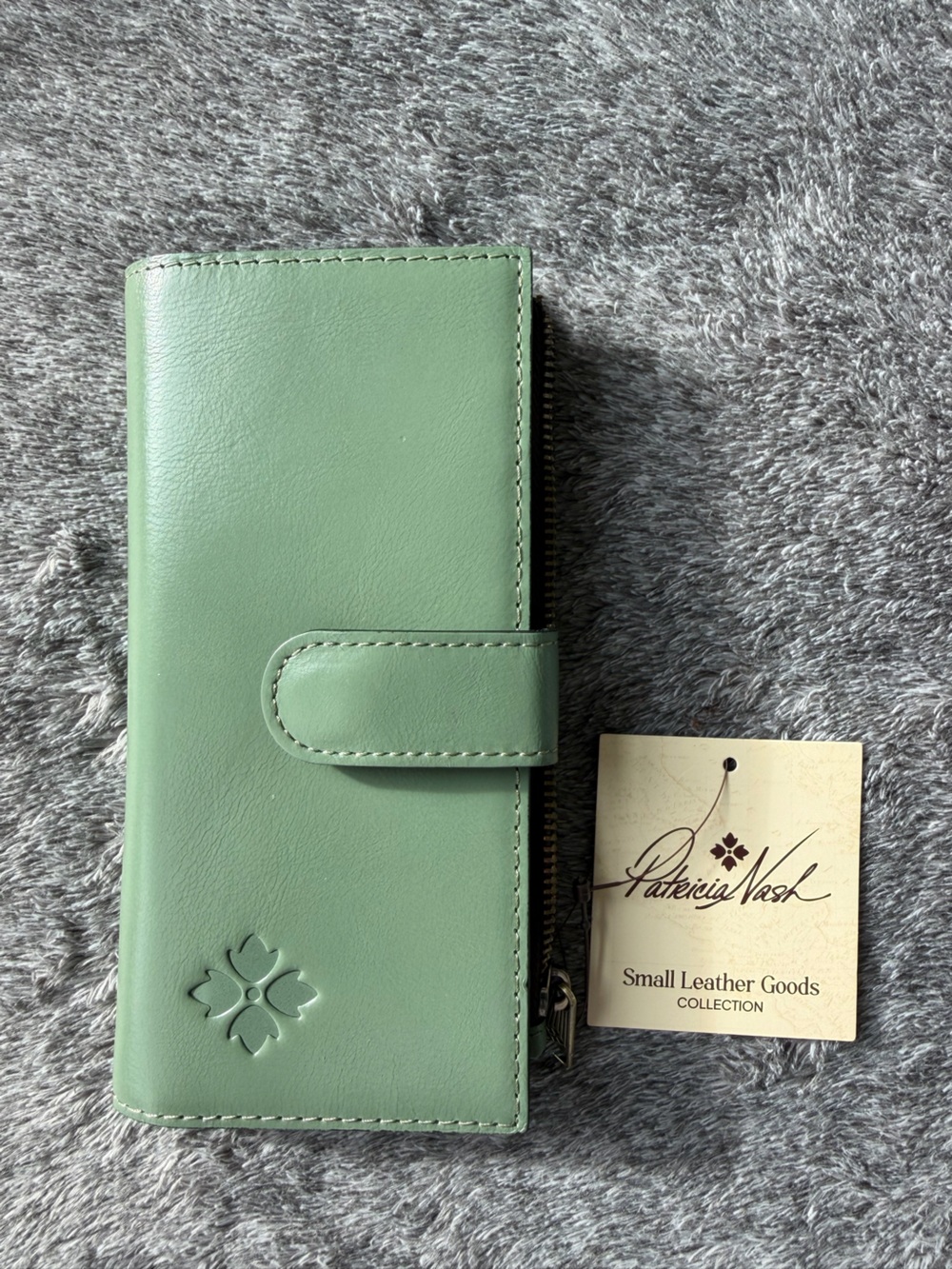 Patricia Nash Sage Green Leather Wallet